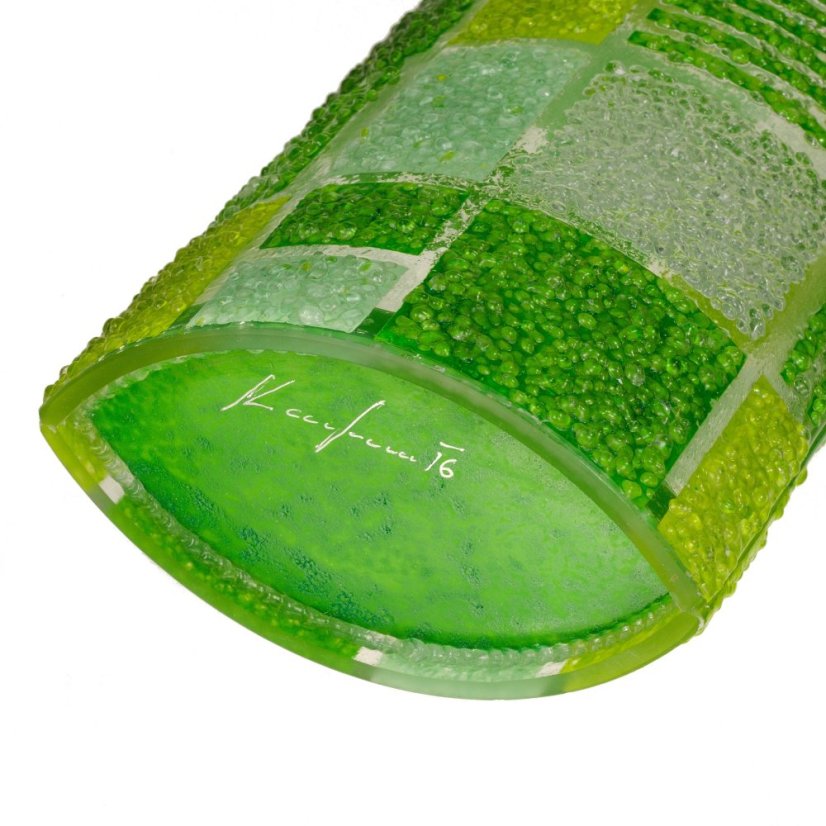 Green glass vase CORAL KARO