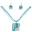 Set glass jewelry turquoise SOU0108