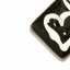 Black glass rhombus pendant with heart KIM P0808