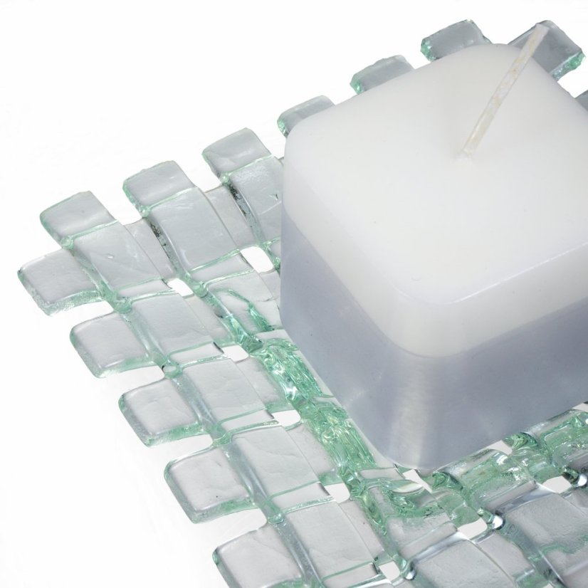 Glass clear candlestick CLARA with scented candle