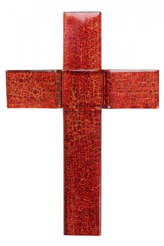 Ruby glass wall cross