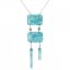 Glass necklace turquoise ladder NH0101