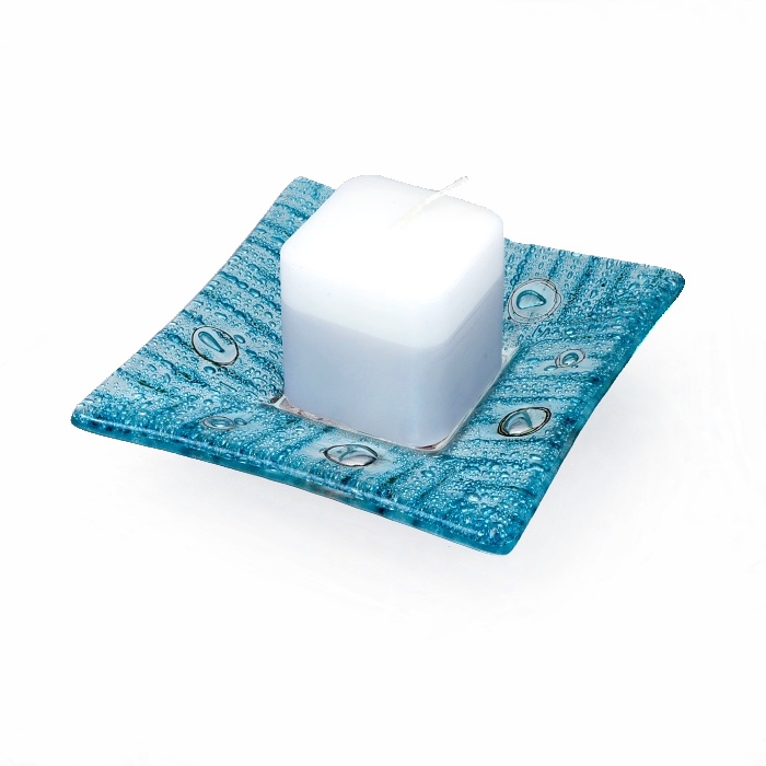 Turquoise glass bowl LUNA