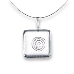 Square glass pendant made of clear glass P0507