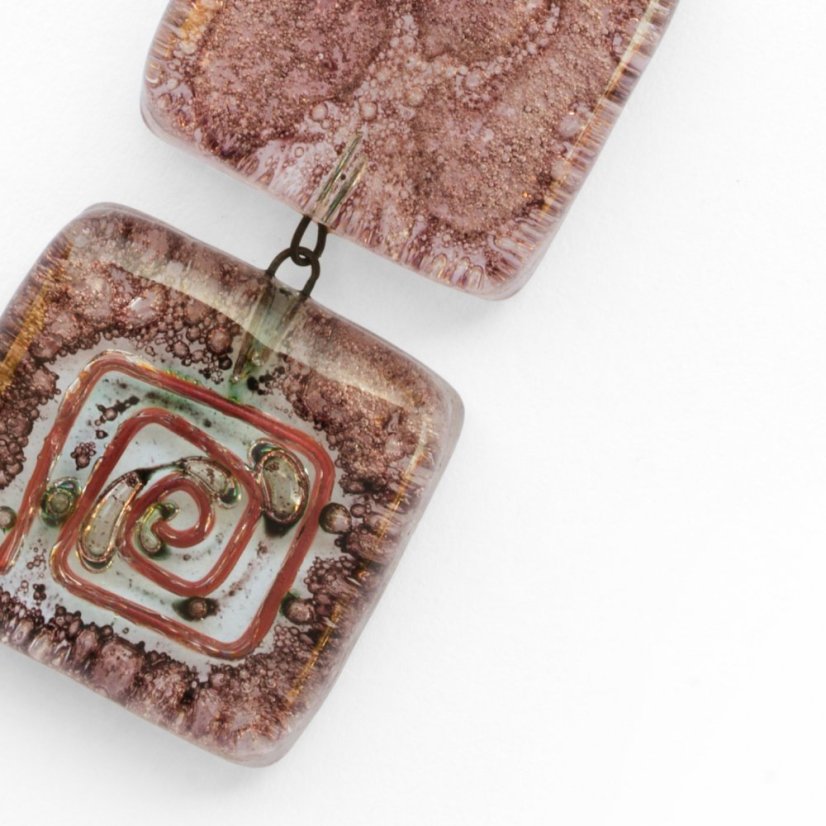 Glass double pendant brown TERRA PD0204