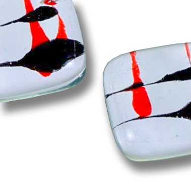Glass earrings white CAROLINA N078