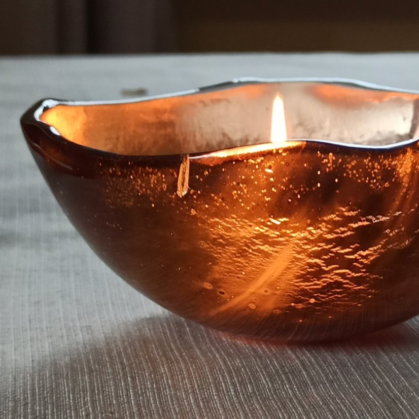 Luxury glass candlestick - silver