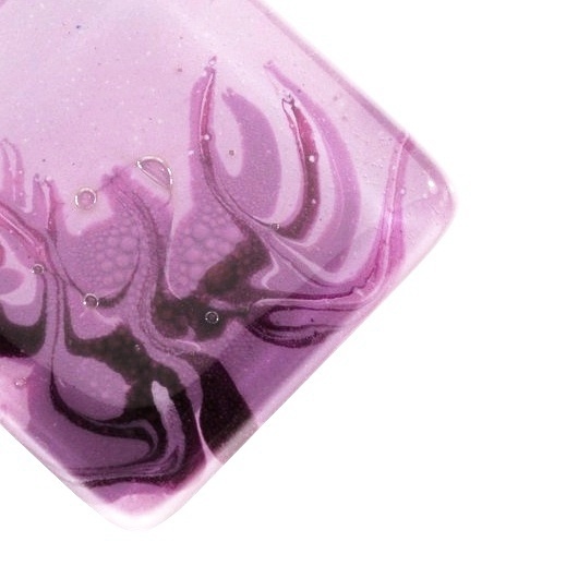 Glass pendant rhombus, pink HELENE P1102