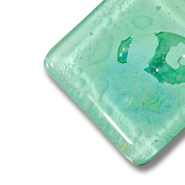 Glass pendant rhombus, green P1401