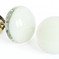 White glass earrings PUZETY N1814