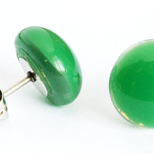 Green glass earrings PUZETY N1810