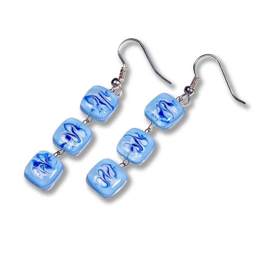 Blue glass earrings ANNA  N1004