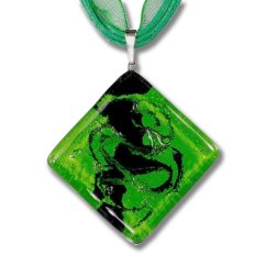 Glass pendant rhombus, green DAISY P1406