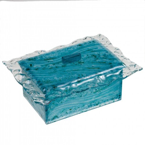 Glass box turquoise with glass lace