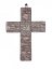 Sklenený kríž na stenu hnedý malý - so špirálou