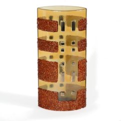 Red-yellow glass vase MORN CITY
