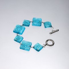 Glass turquoise bracelet BLANKYT 0102