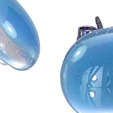 Szklane kolczyki niebieskie PUZETY N1808