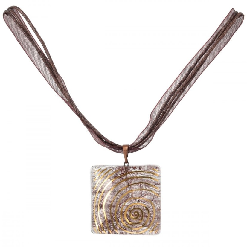 Glass pendant brown PZ0202