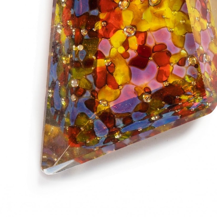 Cut amber glass jewel PRV0801