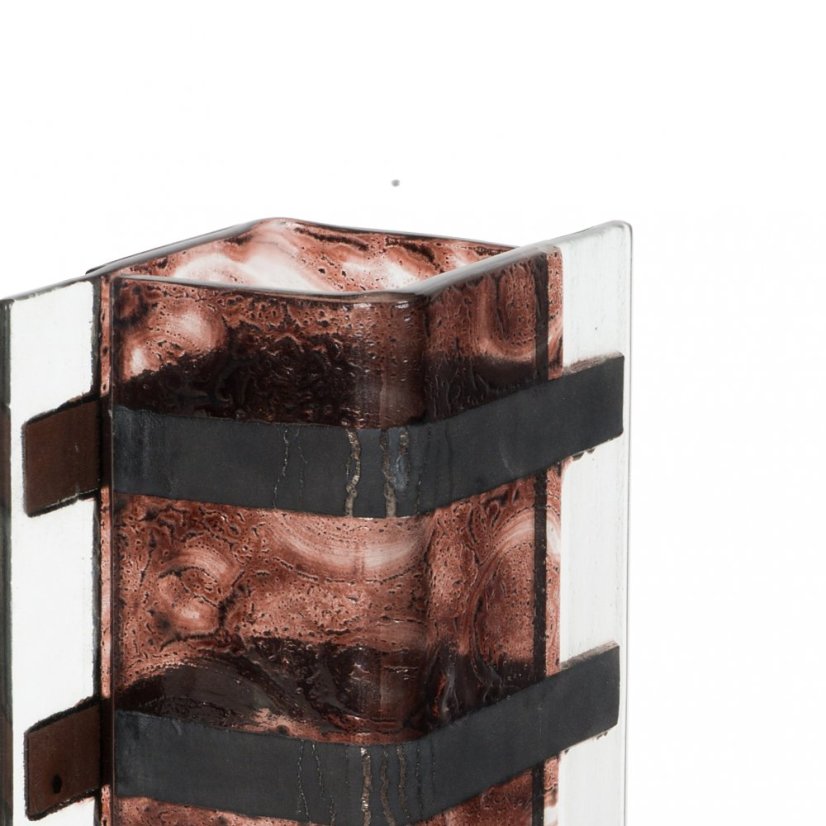 Brown glass vase LAVA WINGS