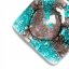 Glass pendant turquoise-brown rhombus MEMPHIS P0401
