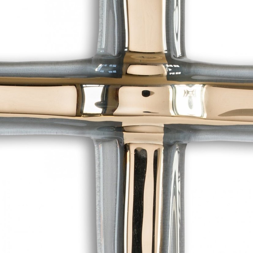 Small silver layered glass wall cross