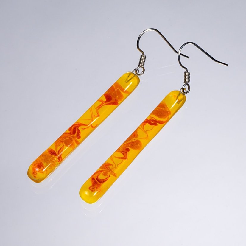 Glass earrings yellow JULIET N1305