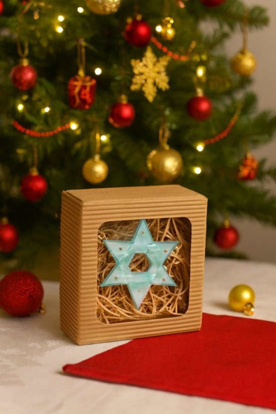 Christmas glass star blue