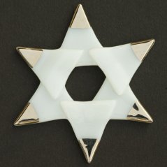Bożonarodzeniowa szklana ozdobna gwiazda Biała - srebrne kolce