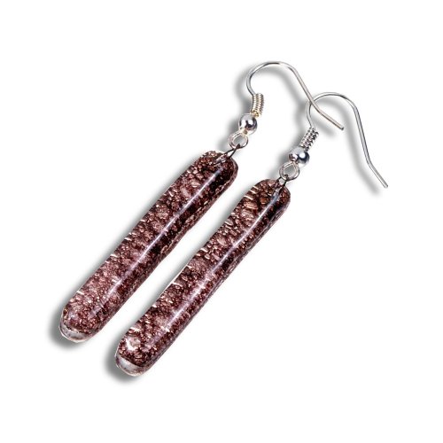 Brown glass earrings TERRA N0204