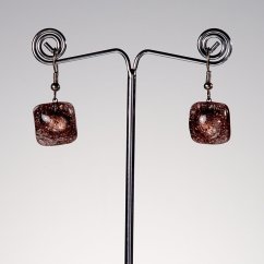 Brown glass earrings TERRA N0205