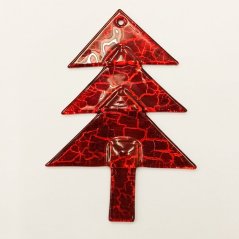 Szklane drzewko ornament w kolorze czerwonym antyk