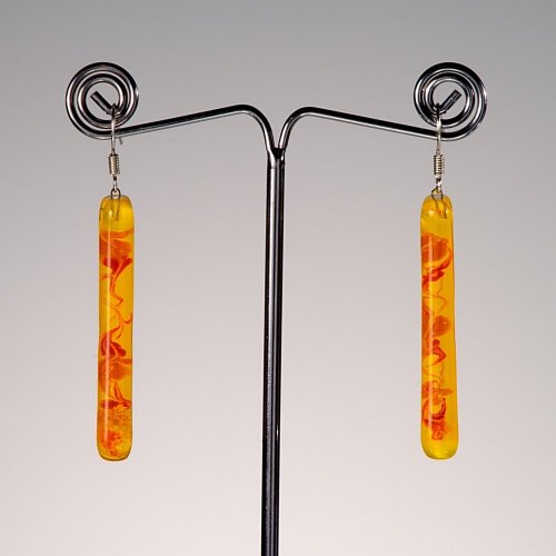 Glass earrings yellow JULIET N1305