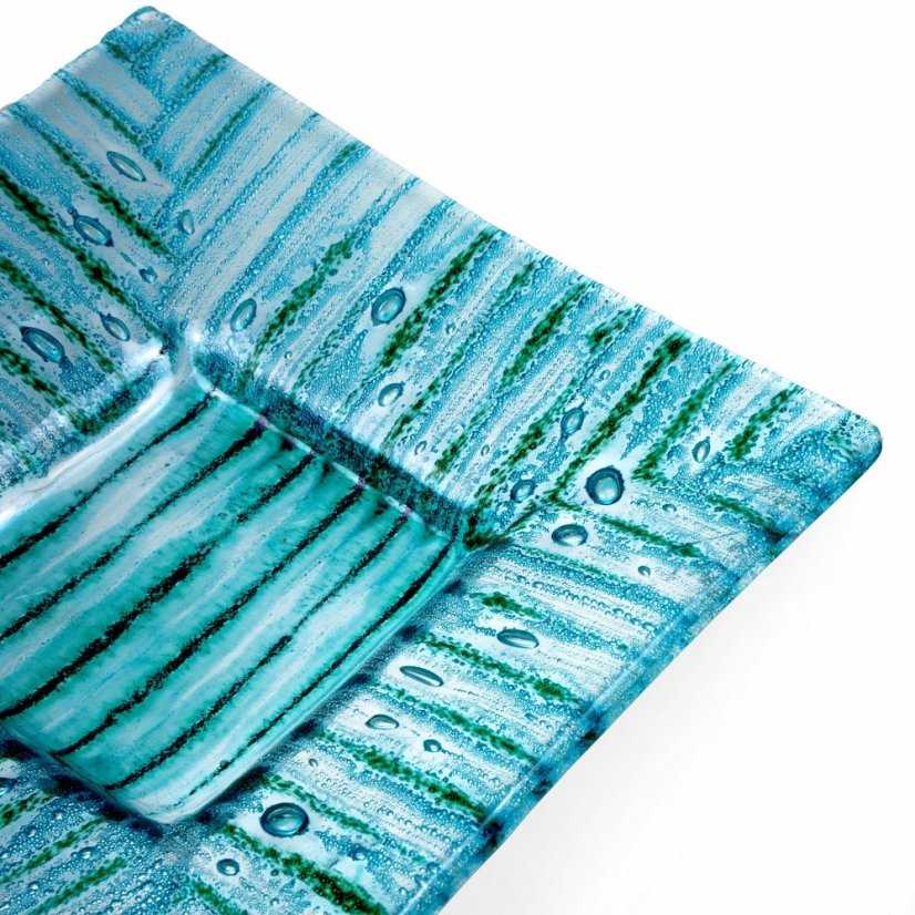 Glass turquoise candlestick ERA with scented candle