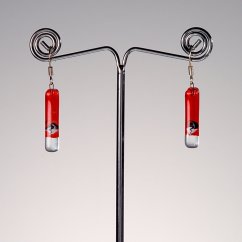 Red glass earrings SARAH N0902