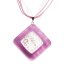 Glass pendant rhombus, pink HELENE - OWL P1112