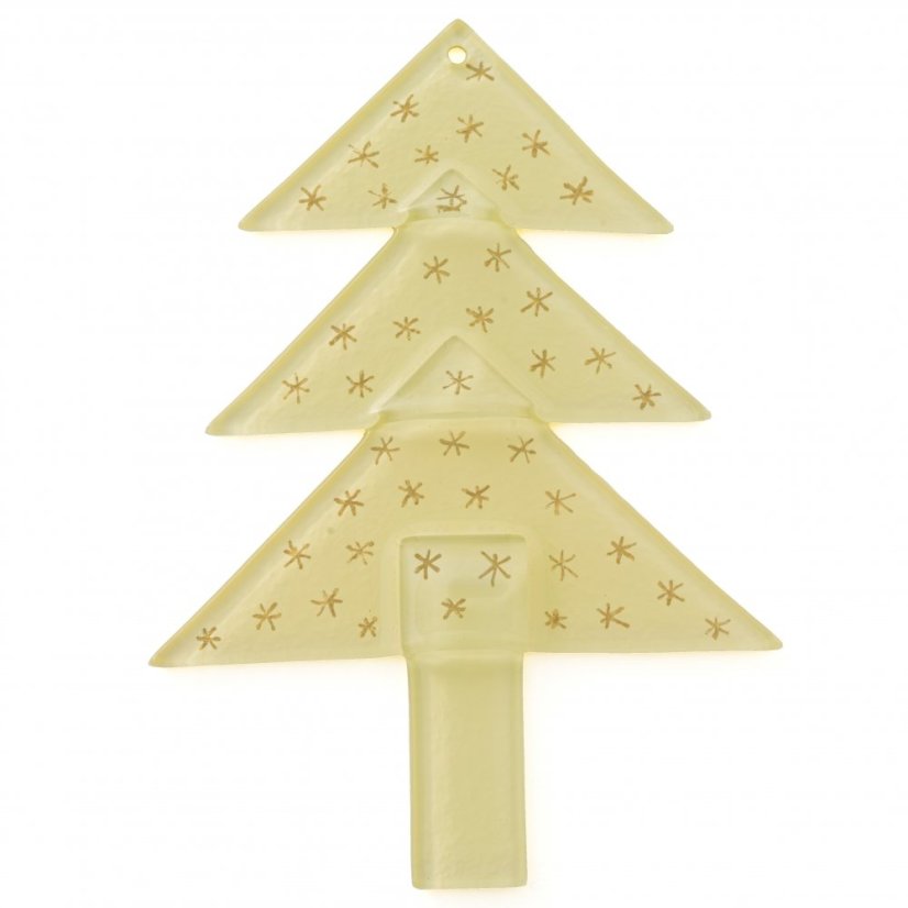 Christmas glass ornament tree light yellow