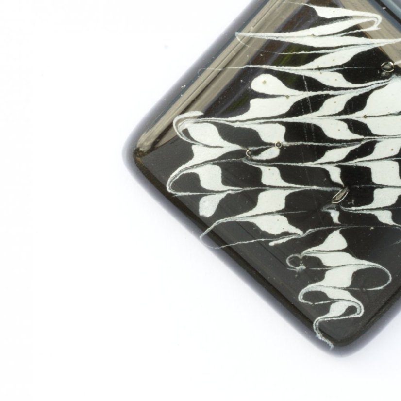 Black rhombus glass pendant KIM P0804
