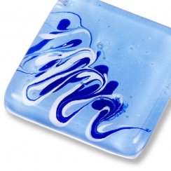 Kosoštvorcový sklenený prívesok modrý ANNA P1001