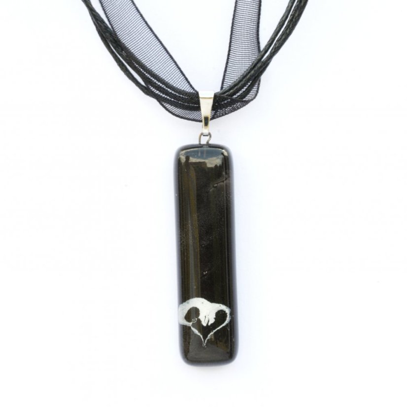 Rectangular glass pendant black KIM P0803