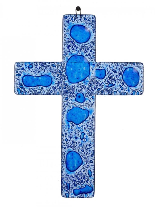 Dark blue glass wall cross