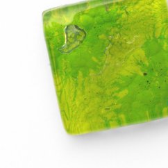 Glass pendant square green DAISY P1404