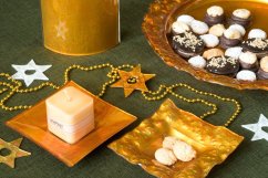 Amber glass tray DUNE