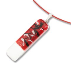 Rectangular red glass pendant SARAH P0905