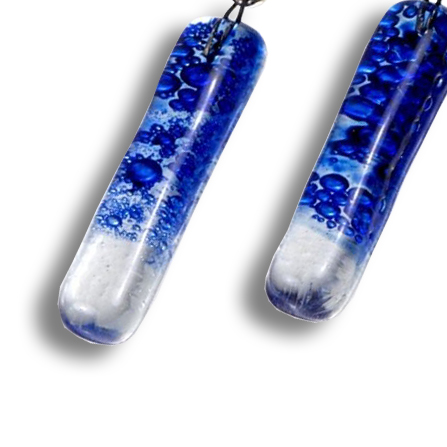 Dark blue glass earrings PARIS SLEV_N_041