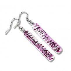 Pink glass earrings HELENE N1111
