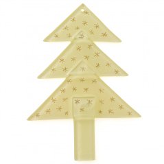 Szklane drzewko ornament w kolorze w pastelowym Żółtym