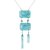 Glass necklace turquoise ladder NH0101