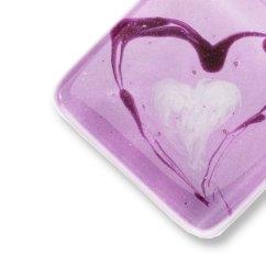 Glass pendant rhombus, pink HELENE P1106